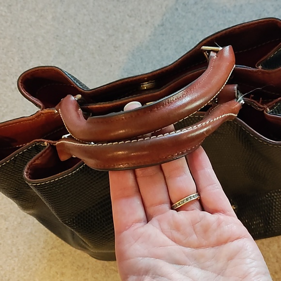 Large black D&B textured leather satchel - Picture 2 of 9